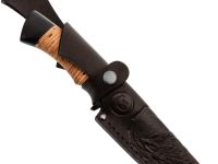 Нож Егерь, сталь дамаск, рукоять береста/граб