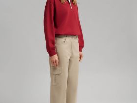 Свободные брюки-карго из твила