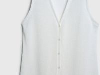 Удлинённый жилет из трикотажа, Белый