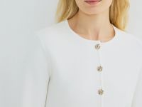 Кардиган на пуговицах с баской, Белый