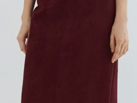 Юбка миди из искусственной замши, Фиолетовый