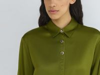 Сатиновая блузка из вискозы, Зеленый