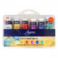 Набор масла Ладога "Basic colours Cadmium free" 6 шт х18 мл,в пластиковм коррексе с европодвесом