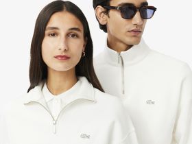 Хлопковый свитшот Lacoste унисекс свободного кроя из плотного флиса с застежкой-молнией на воротнике