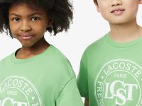 Детская футболка Lacoste из хлопка с принтом