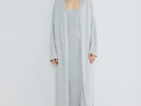 Удлинённый кардиган с кашемиром, Серый