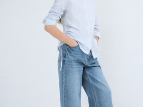 Джинсы Straight для девочек, Голубой