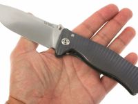 Нож складной LionSteel SR1 V (VIOLET), сталь Sleipner Satin Finish, рукоять титан по технологии SOLID®, фиолетовый