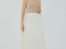 Вязаная майка в рубчик с люрексом, Золотой