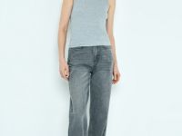 Базовая майка в рубчик, Серый