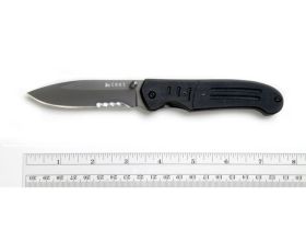 Полуавтоматический складной нож Ignitor T Veff Serrations™, CRKT 6865, сталь 8Cr14MoV Titanium Nitride, рукоять стеклотекстолит G10