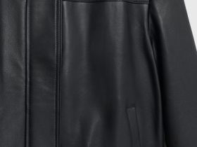 Бомбер из натуральной кожи, Черный