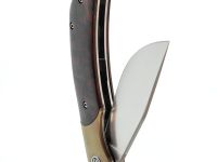 Складной нож Petrified Fish Hourglass, сталь K110, рукоять дерево, snake wood