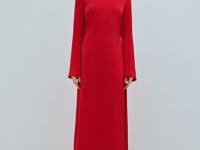 Сатиновое платье с завязками на спине, Красный