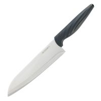 Нож кухонный Сантоку Okroshka Crouton 18.7 см, сталь 5cr15mov, рукоять пластик, черный