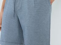 Шорты из двухцветного пике, Голубой