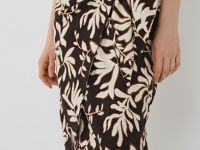 Юбка миди изо льна, Коричневый