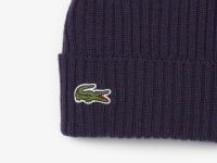 Шерстяная шапка Lacoste унисекс в рубчик