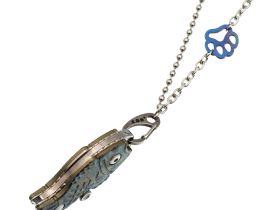 Складной нож-подвеска Sanrenmu 6171-TX, сталь Дамаск, рукоять титан