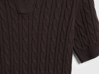 Джемпер поло с косами, Коричневый