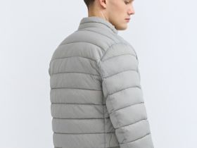 Утеплённая лёгкая куртка с воротником-стойкой, Бежевый