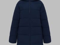 Утепленное полупальто с капюшоном