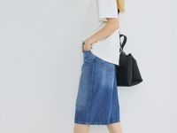 Джинсовые шорты-бермуды с высокой посадкой, Голубой