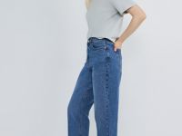 Джинсы Mom с высокой посадкой, Синий