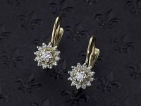 Серьги из желтого золота с бриллиантами э0301сг04202942