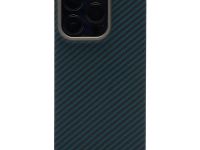 Чехол-накладка Kzdoo Keivlar Case для iPhone 15 Pro карбоновый (черно-синий в полоску)