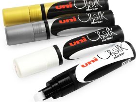 Маркер меловой Uni PWE-17K, 15 мм, белый