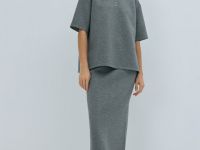 Футболка оверсайз с принтом, Серый