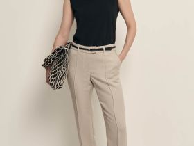 Брюки зауженного кроя с добавлением льна