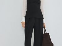 Прямые брюки со стрелками, Черный