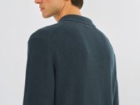 Вязаное поло с длинным рукавом, Зеленый