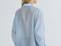 Полупрозрачная блузка из лиоцелла, Голубой