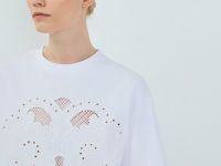 Футболка с кружевом и вышивкой, Белый