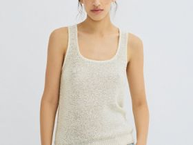 Вязаная майка с пайетками, Серебряный