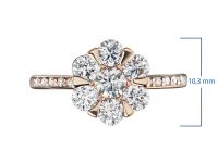 Классическое кольцо из красного золота с бриллиантами э0201кц05210375