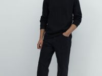 Лонгслив из хлопка, Черный