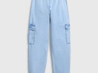 Джинcы оверсайз для девочек, Голубой