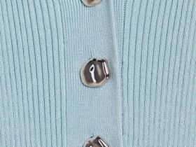 Платье в рубчик с воротником поло, Зеленый