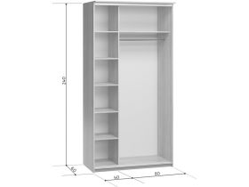 Шкаф-купе Байкал 2-120x240 Дуб Сонома 2 зеркала