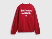 Свитшот оверсайз с принтом, Красный