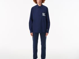 Мужская рубашка Lacoste свободного кроя с принтом