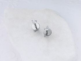 Пусеты из белого золота э4712пс04202488