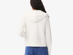 Женская флисовая толстовка Lacoste с капюшоном на молнии