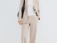 Однобортный пиджак, Бежевый