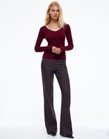 Бордовый джемпер в рубчик Глория Джинс
