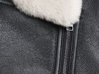 Дублёнка из искусственной кожи с мехом для девочек, Черный